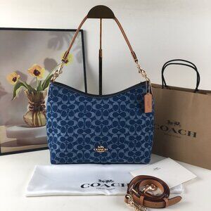 NEW Limited Coach Medium Laurel Shoulder Bag In Signature Denim CY702